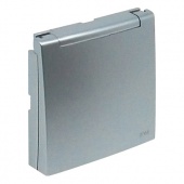 EFAPEL Лицевая панель для розетки 2к+З с защитной крышкой, алюминий
